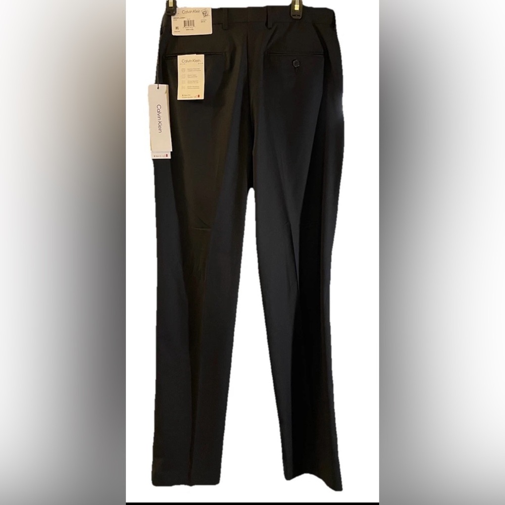NWT Calvin Klein Men's Dress Pants-Slimfit Stretch- Black- 32x32